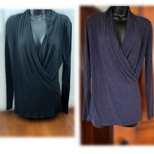 Banana Republic Lot Sz Small x2 Faux Wrap Surplice Blouse Good For Nursing